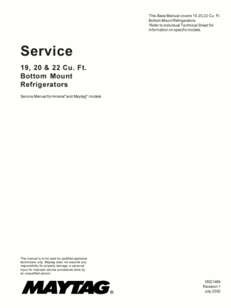 Maytag Refrigerator Service Manual 10