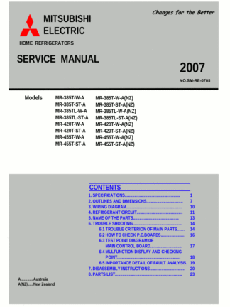 Mitsubishi Refrigerator Service Manual 02