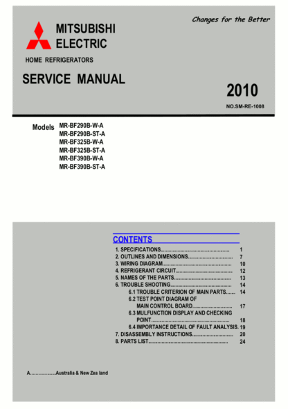 Mitsubishi Refrigerator Service Manual 04