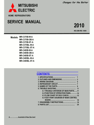 Mitsubishi Refrigerator Service Manual 07