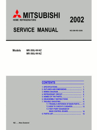 Mitsubishi Refrigerator Service Manual 41