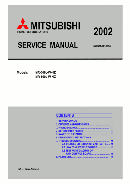 Mitsubishi Refrigerator Service Manual 41