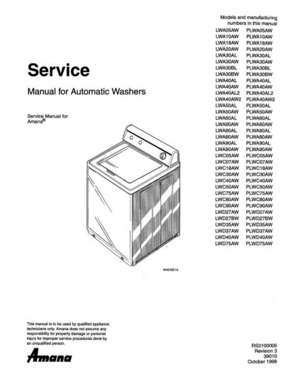 Amana Washer Service Manual 02