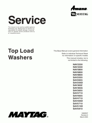Amana Washer Service Manual 03
