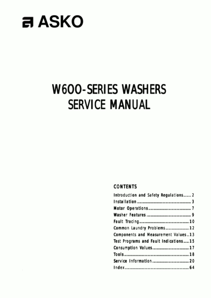 Asko Washer Service Manual 13