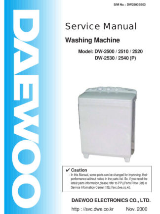Daewoo Washer Service Manual 03