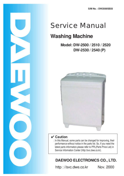 Daewoo Washer Service Manual 03