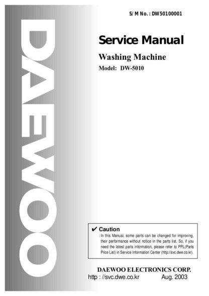 Daewoo Washer Service Manual 06
