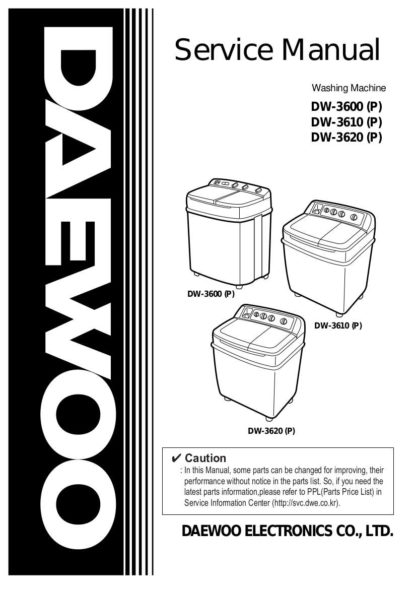 Daewoo Washer Service Manual 11
