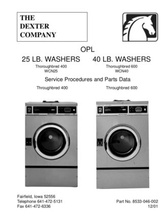 Dexter Washer Service and Parts Manual 03