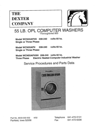 Dexter Washer Service and Parts Manual 05