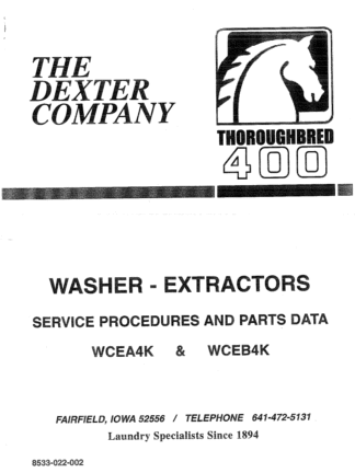 Dexter Washer Service and Parts Manual 09