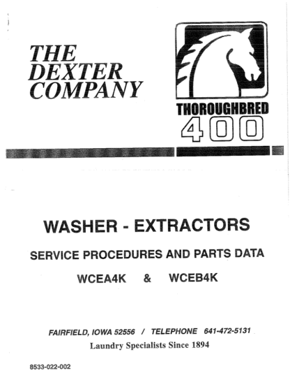 Dexter Washer Service and Parts Manual 09