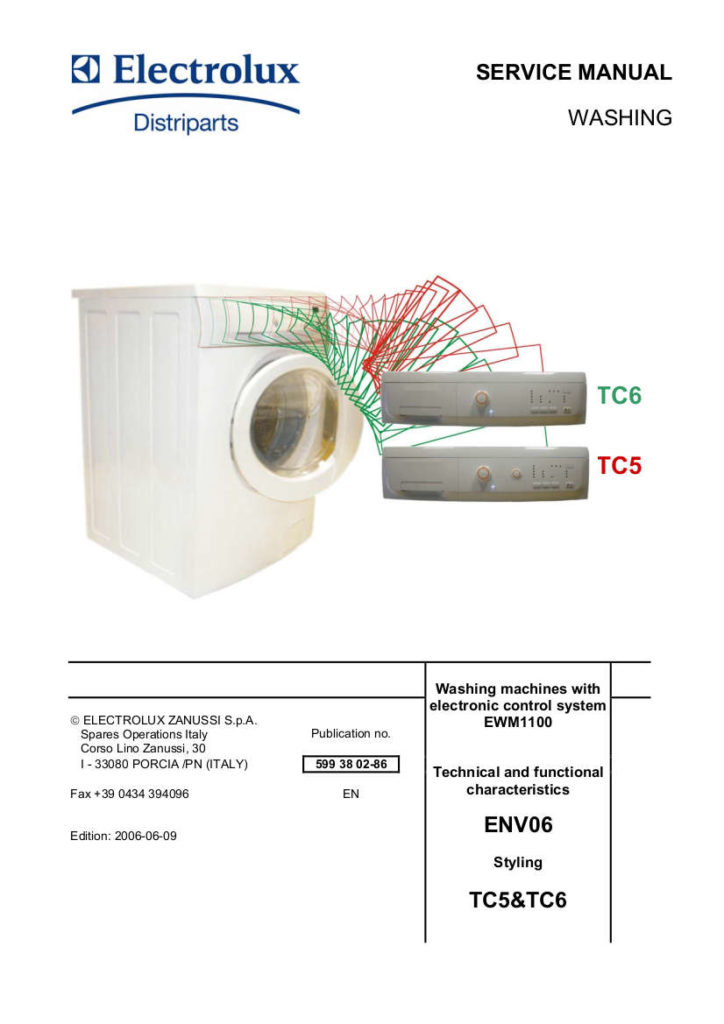 Electrolux Washer Service Manual For Models TC5 And TC6 - Step Right Up ...