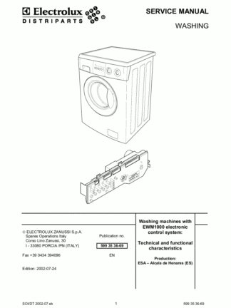 Electrolux Washer Service Manual 03