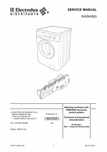 Electrolux Washer Service Manual 03