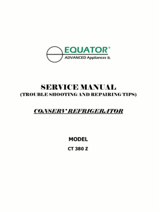Equator Refrigerator Service Manual 01