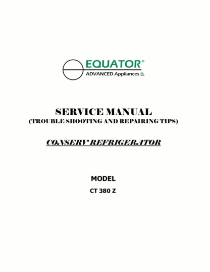 Equator Refrigerator Service Manual 01