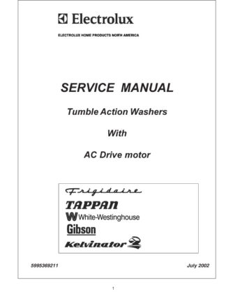 Frigidaire Washer Service Manual 01
