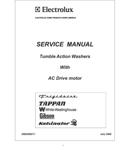 Frigidaire Washer Service Manual 01