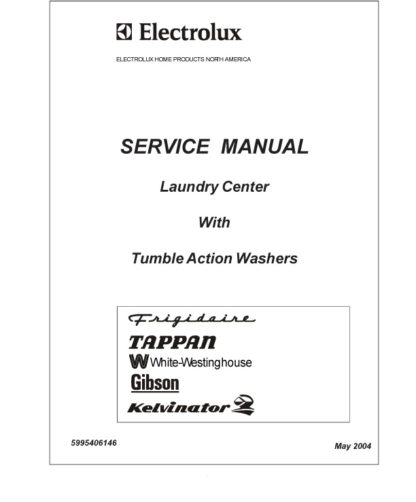 Frigidaire Washer Service Manual 0404