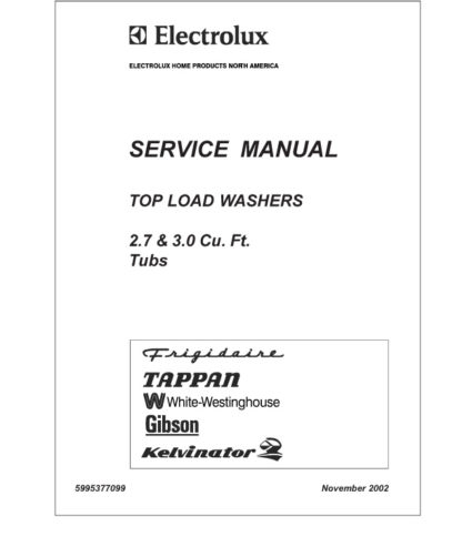 Frigidaire Washer Service Manual 06