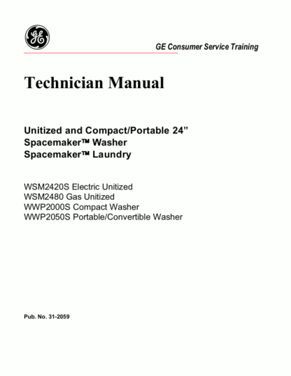 GE Washer Service Manual 03