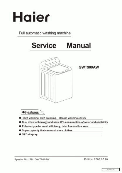 Haier Washer Service Manual 04