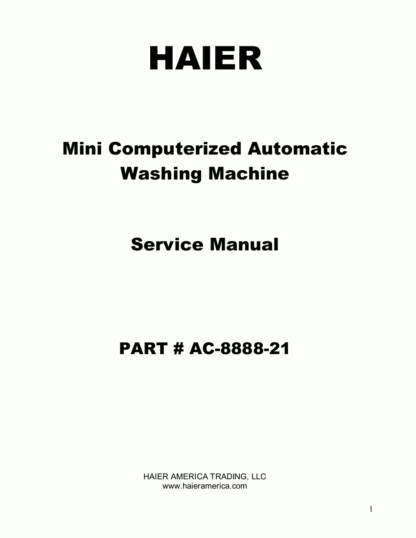 Haier Washer Service Manual 07
