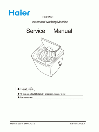 Haier Washer Service Manual 08