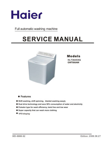 Haier Washer Service Manual 09