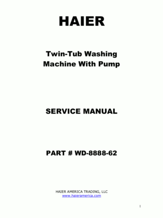Haier Washer Service Manual 10