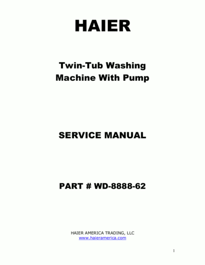 Haier Washer Service Manual 10