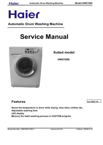 Haier Washer Service Manual 11