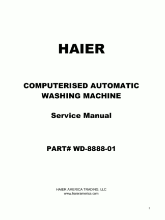Haier Washer Service Manual 20