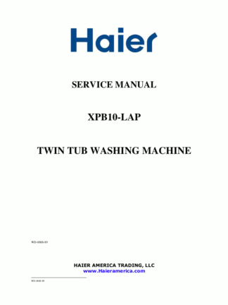 Haier Washer Service Manual 22