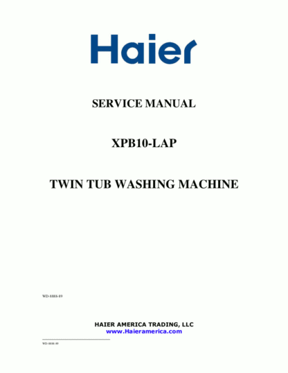 Haier Washer Service Manual 22