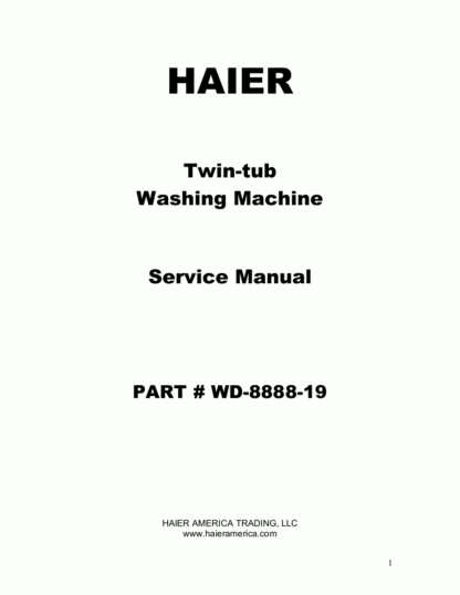 Haier Washer Service Manual 23