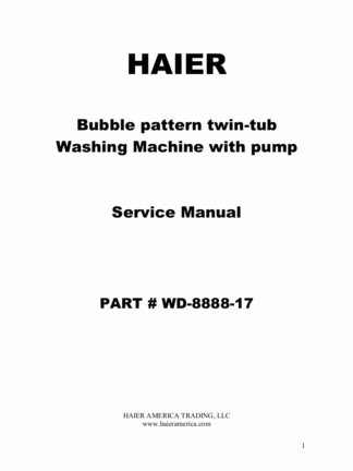 Haier Washer Service Manual 24
