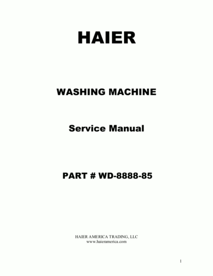 Haier Washer Service Manual 27