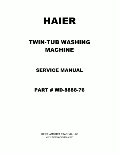 Haier Washer Service Manual 28