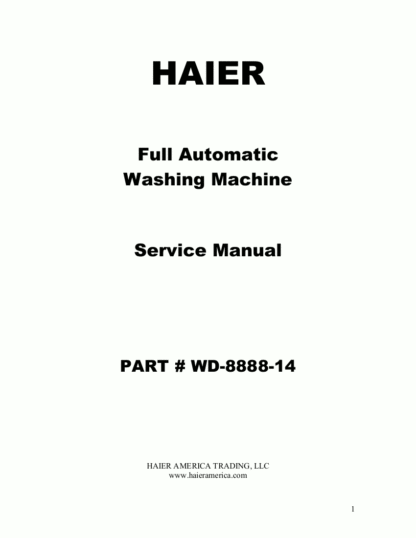 Haier Washer Service Manual 29