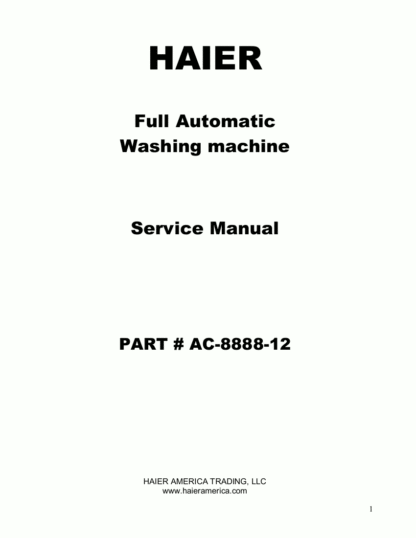 Haier Washer Service Manual 31