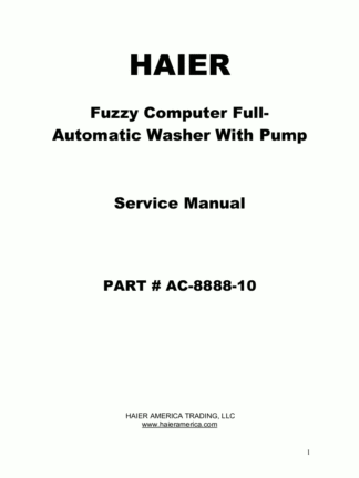 Haier Washer Service Manual 32