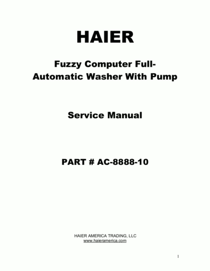 Haier Washer Service Manual 32