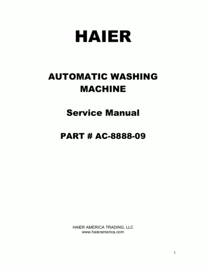 Haier Washer Service Manual 33