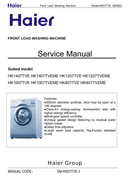 Haier Washer Service Manual 38