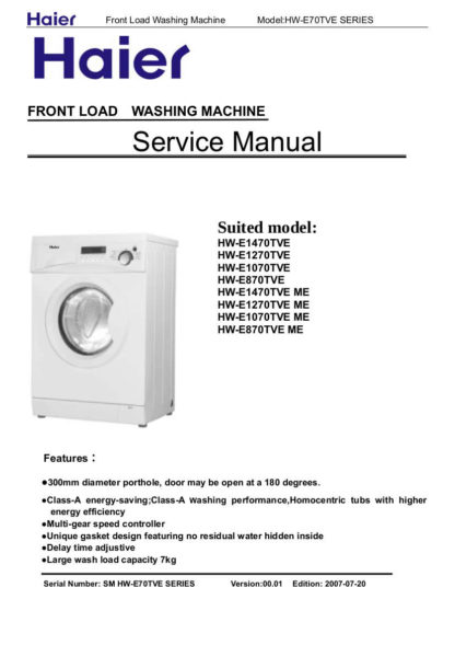 Haier Washer Service Manual 40