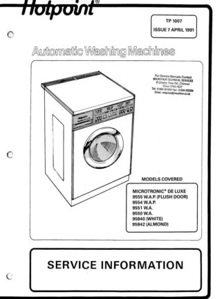 Hotpoint Washer Service Manual 01