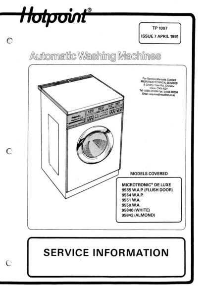 Hotpoint Washer Service Manual 01